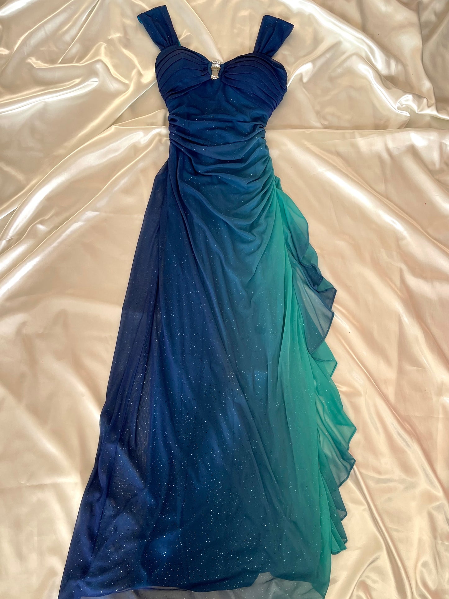 Sparkly Ombre Blue & Turquoise Vintage Dress