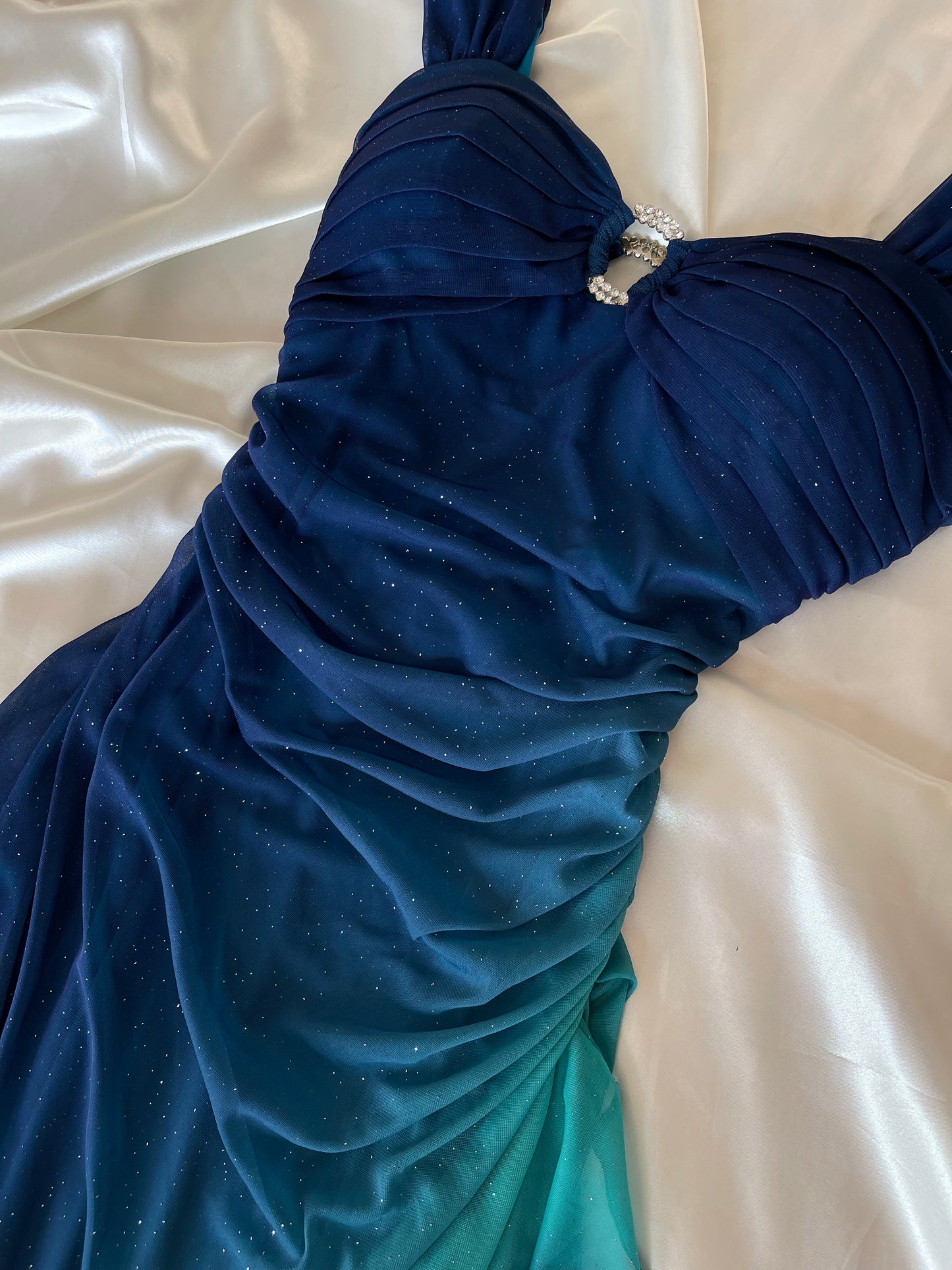 Sparkly Ombre Blue & Turquoise Vintage Dress