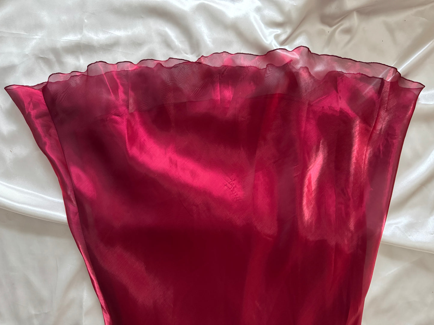 Elegant Red Satin Vintage Dress