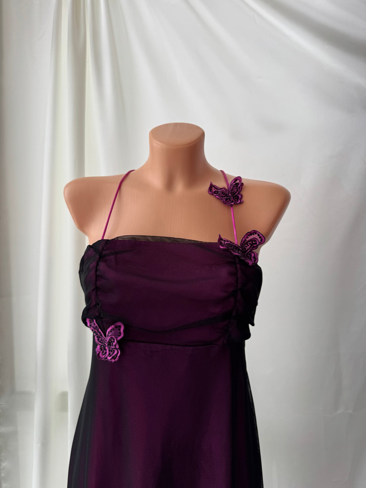 Gorgeous Purple Butterfly Vintage Royal Gown