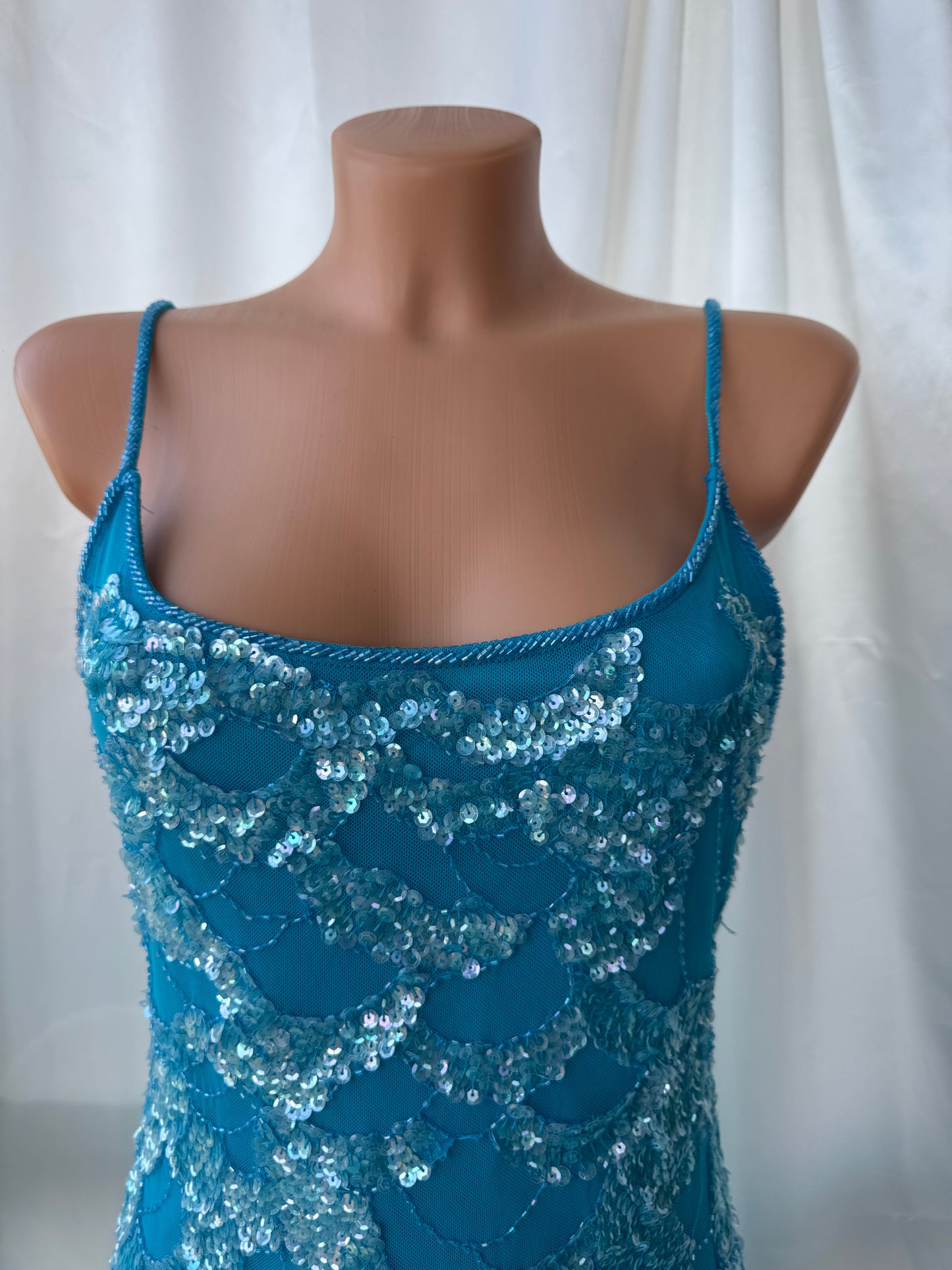 Absolutely Beautiful Sequin Light Blue Vintage Dress
