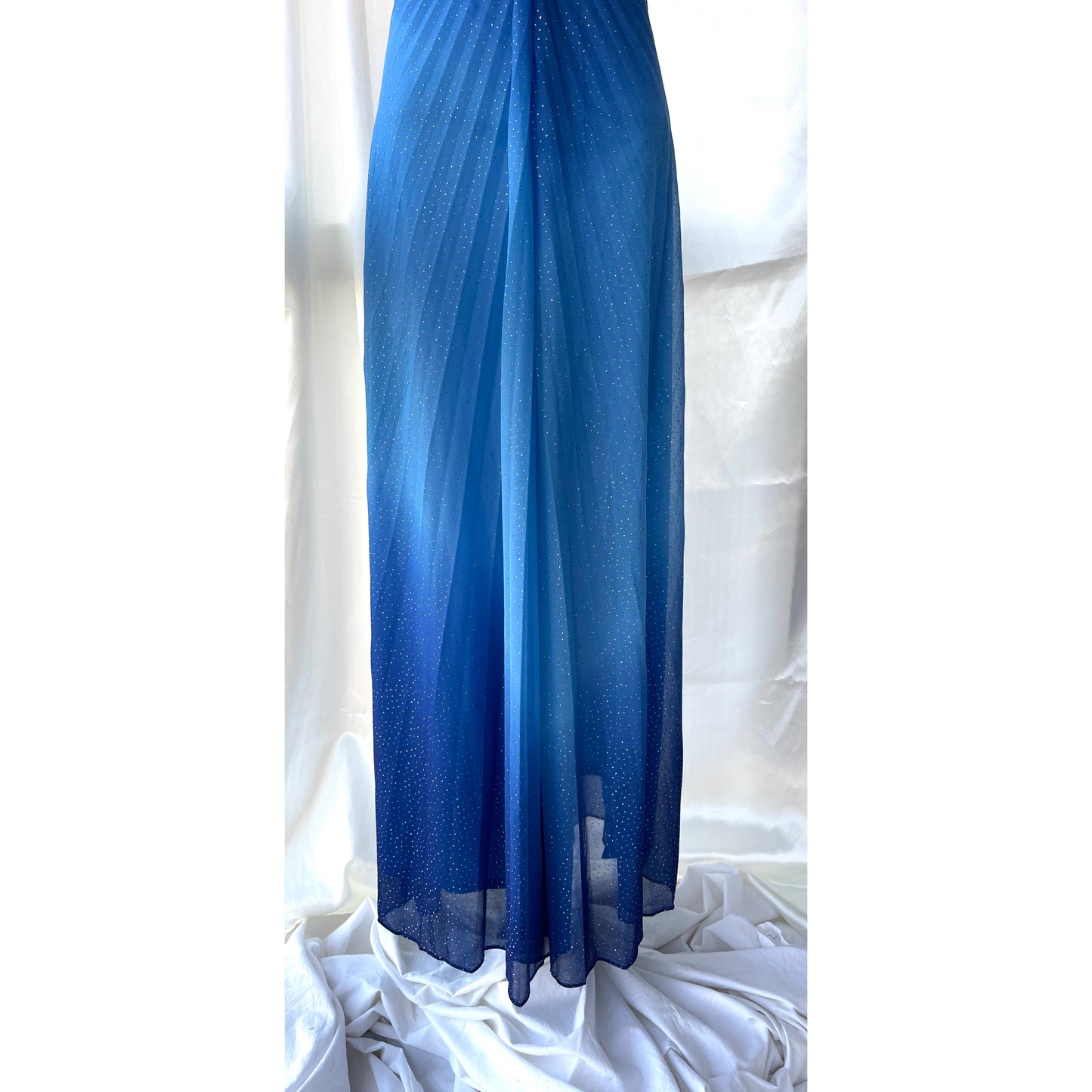 Sparkly Blue Halter Neck Vintage Dress