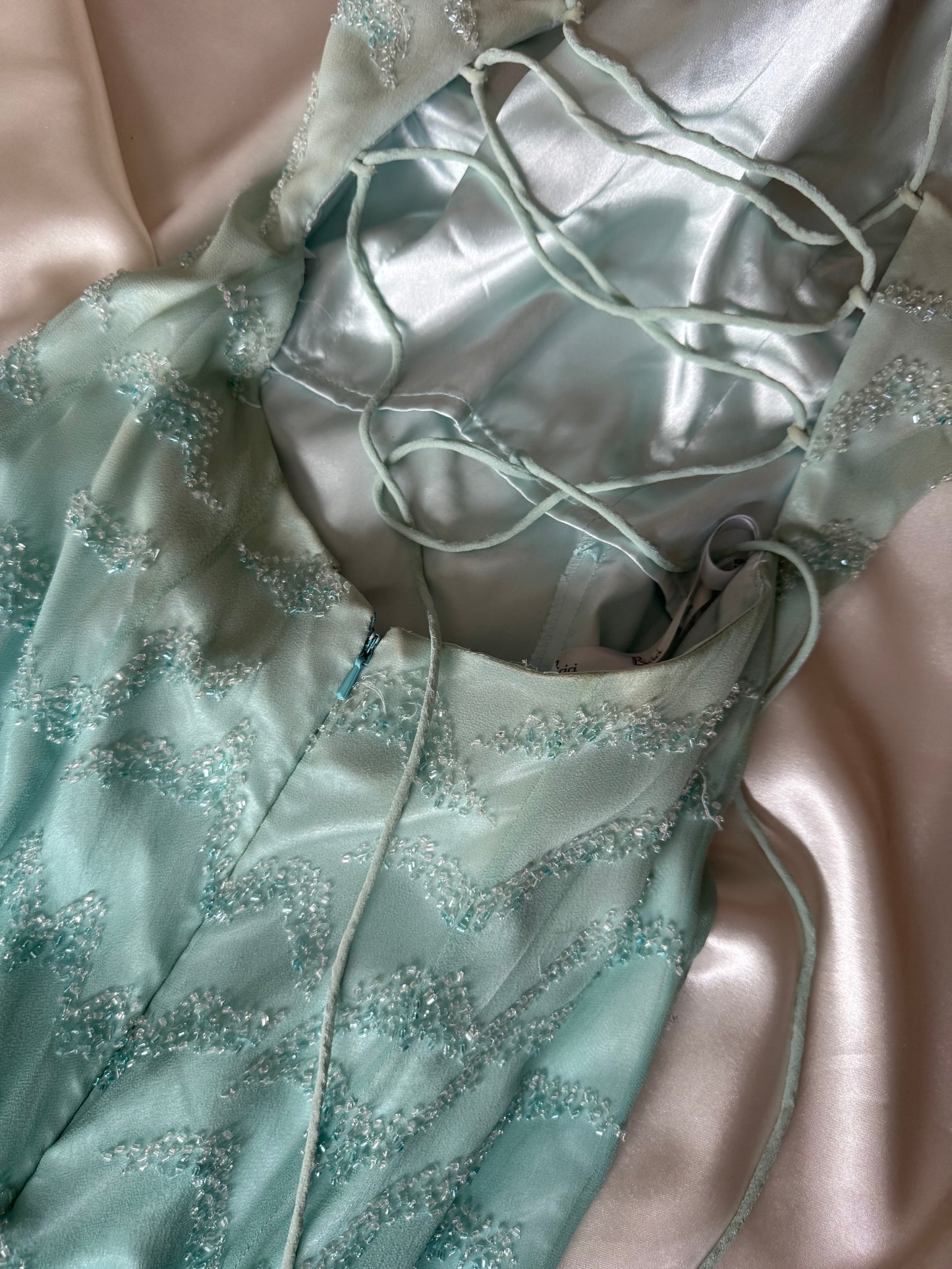 Enchanting Blue Silk Beaded Vintage Dress - REPAIR & RESTORE