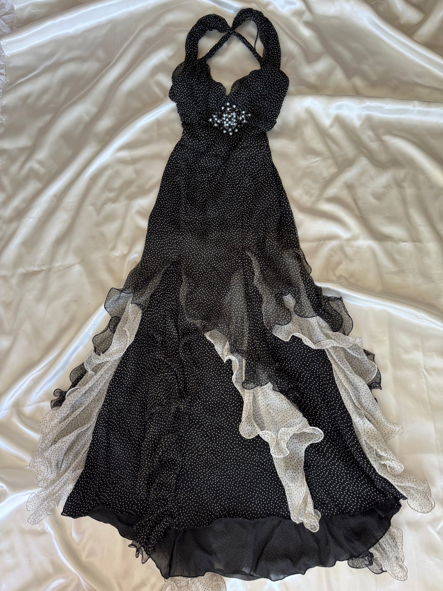 Spectacular Black Polkadot Ruffle Dress