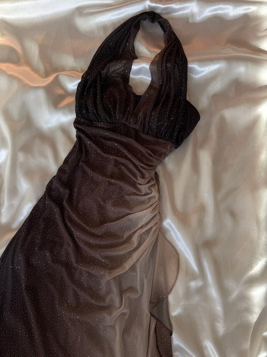 Sparkly Brown Ombre Vintage Dress
