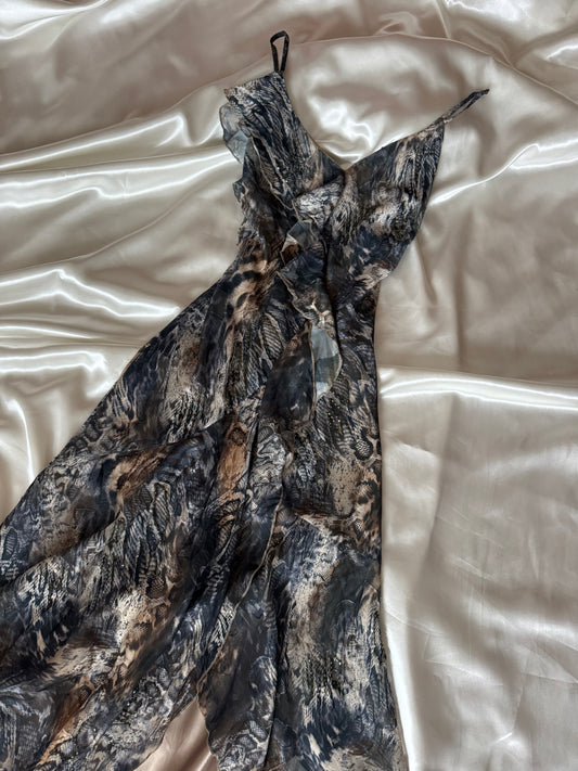 Stunning Snake Pattern Vintage Dress