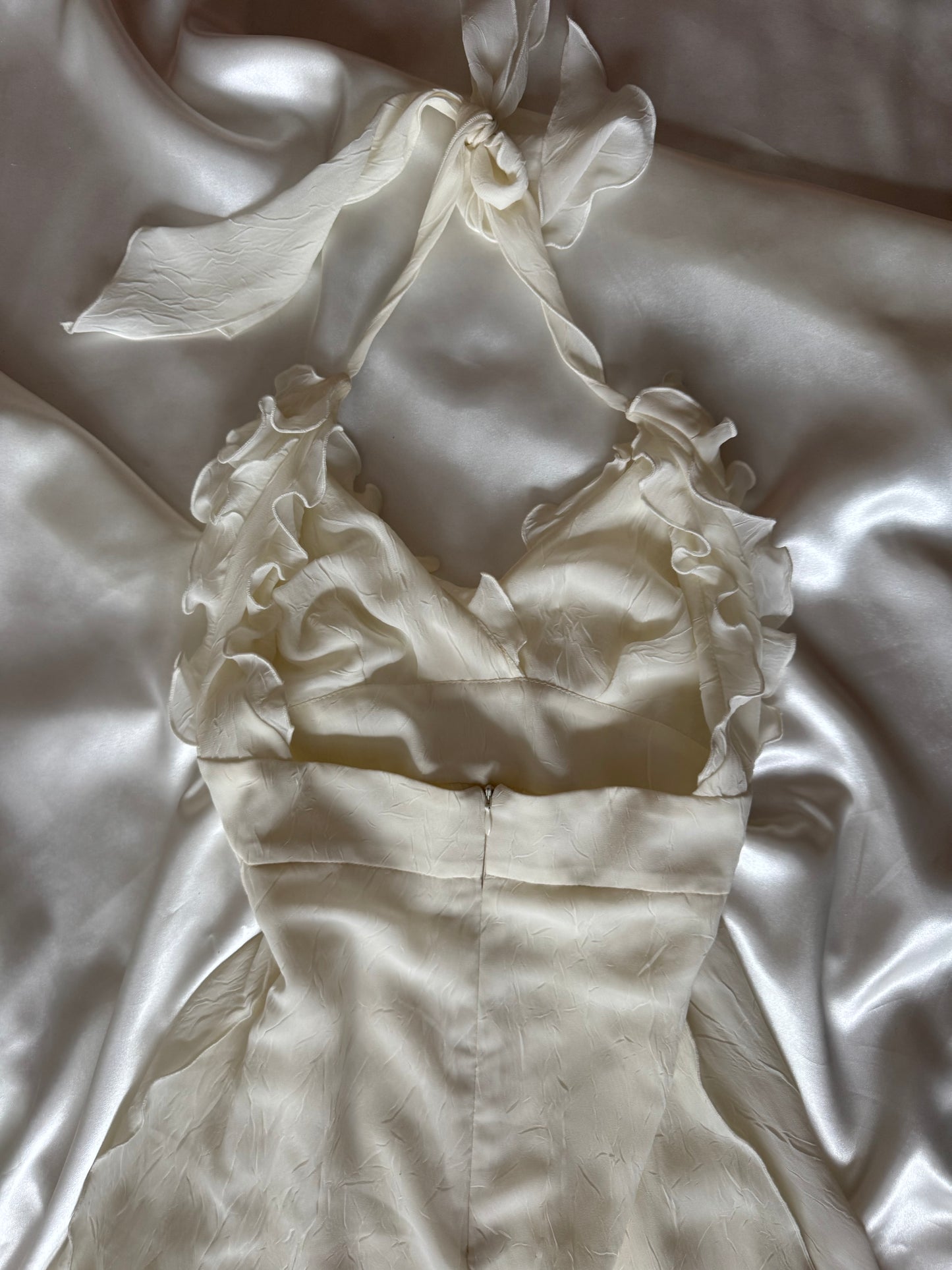 Cute White Frill Sparkly Vintage Dress