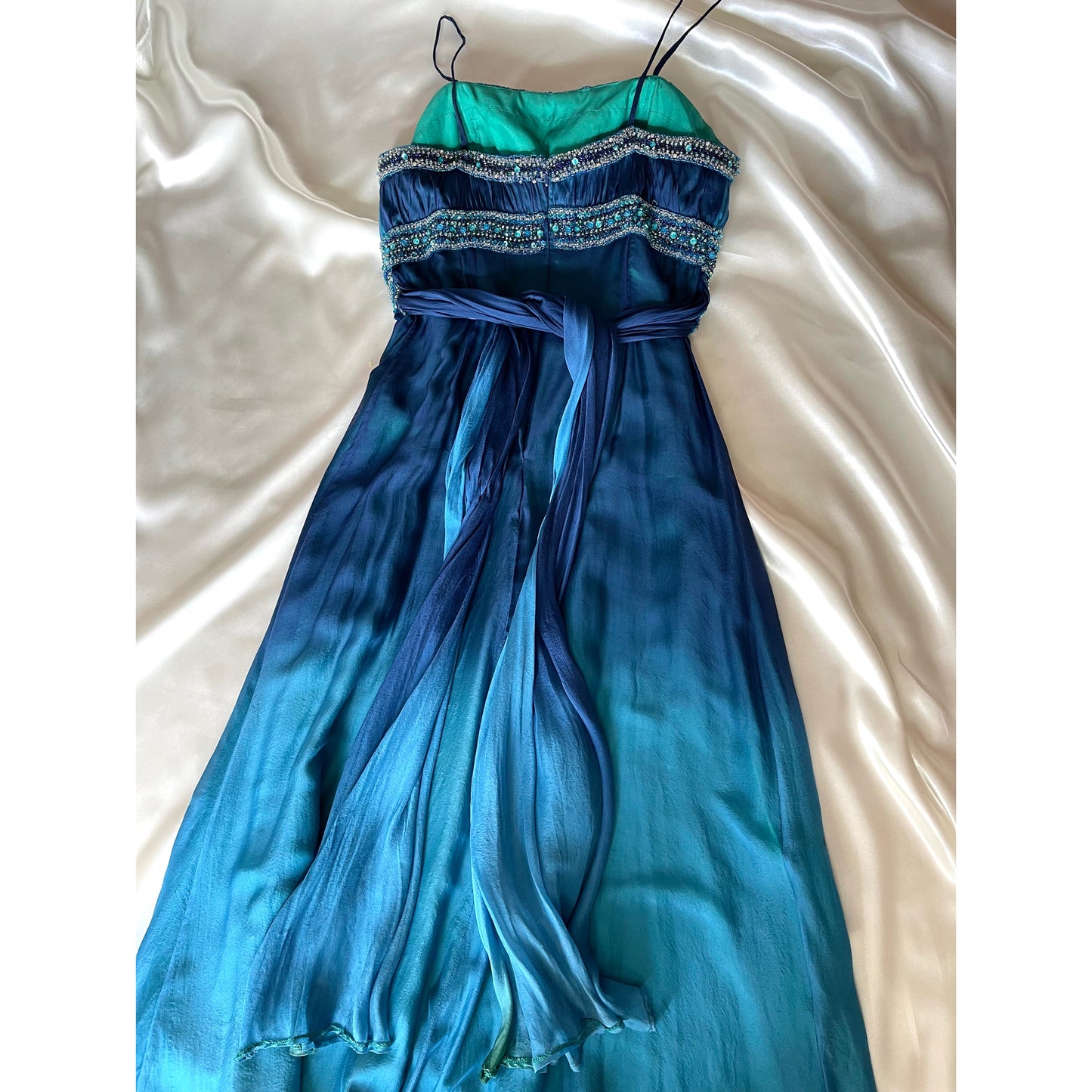 Blue Beaded Princess Jasmin Vintage Dress