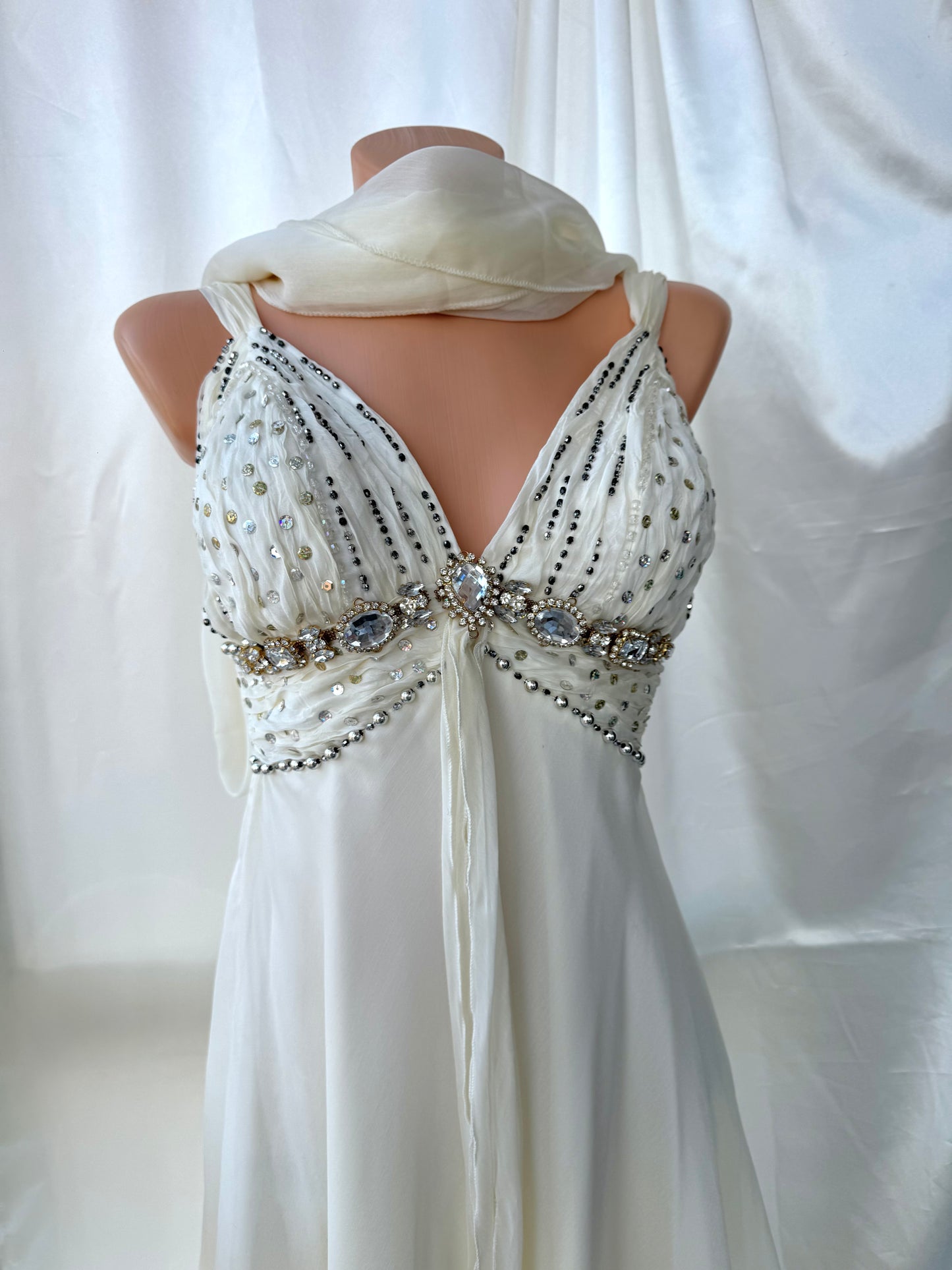 White Sparkly Vintage Dress