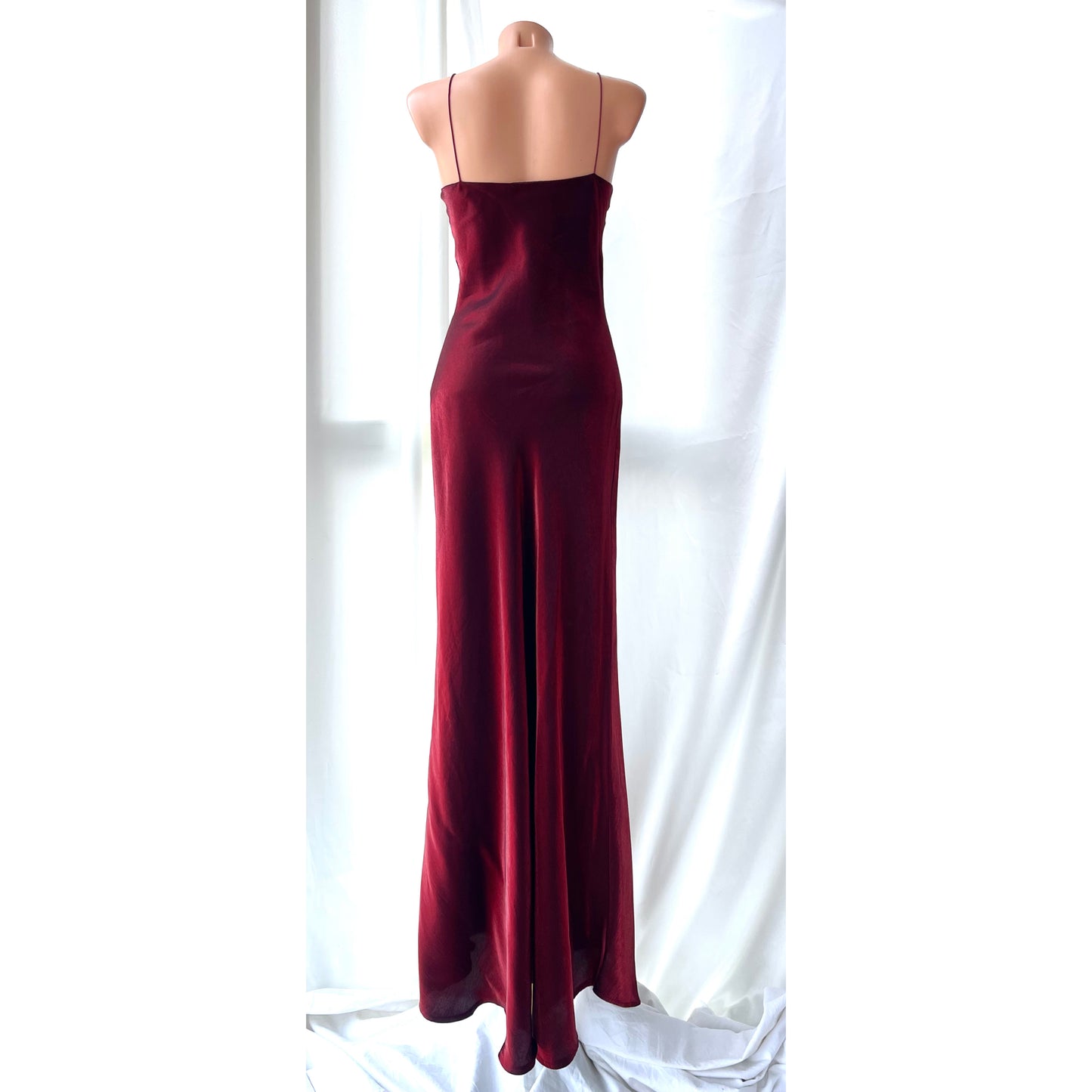 Dark Red Vampy Long Vintage Satin Gown