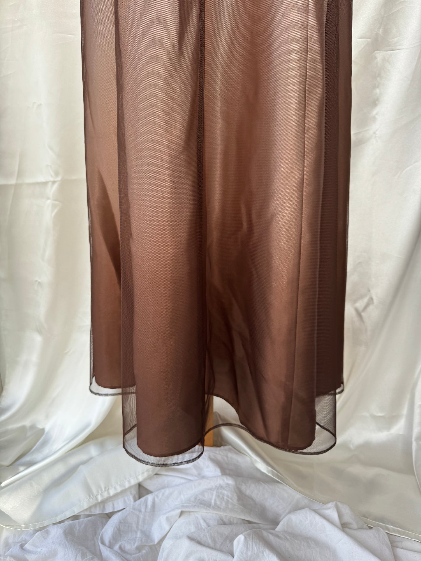 Gorgeous Brown Tulle Beaded Vintage Royal Gown