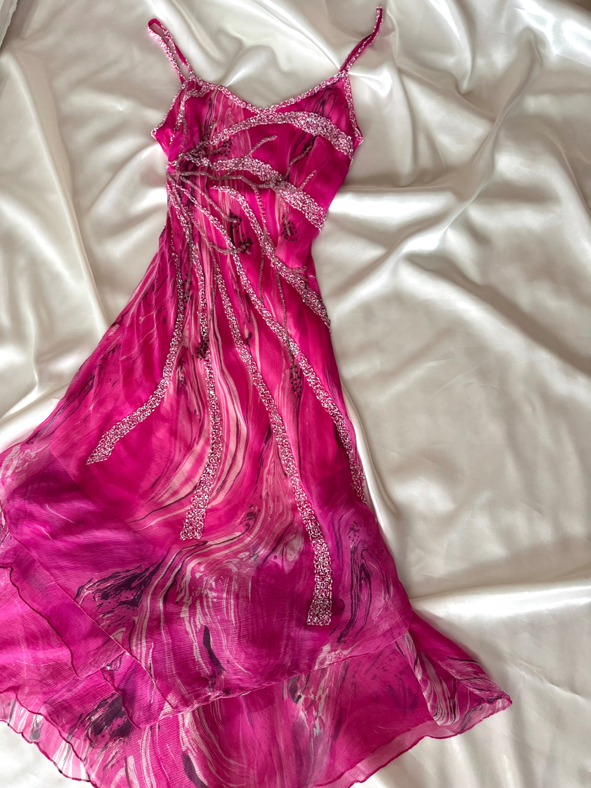 Gorgeous Pink Floral Vintage Dress