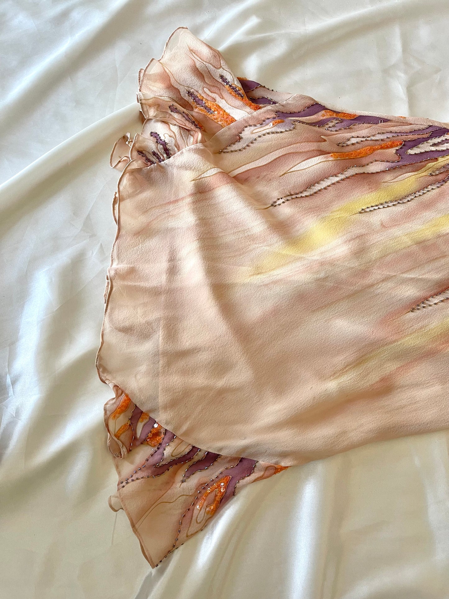 Spectacular Brown Beaded Silk Dress