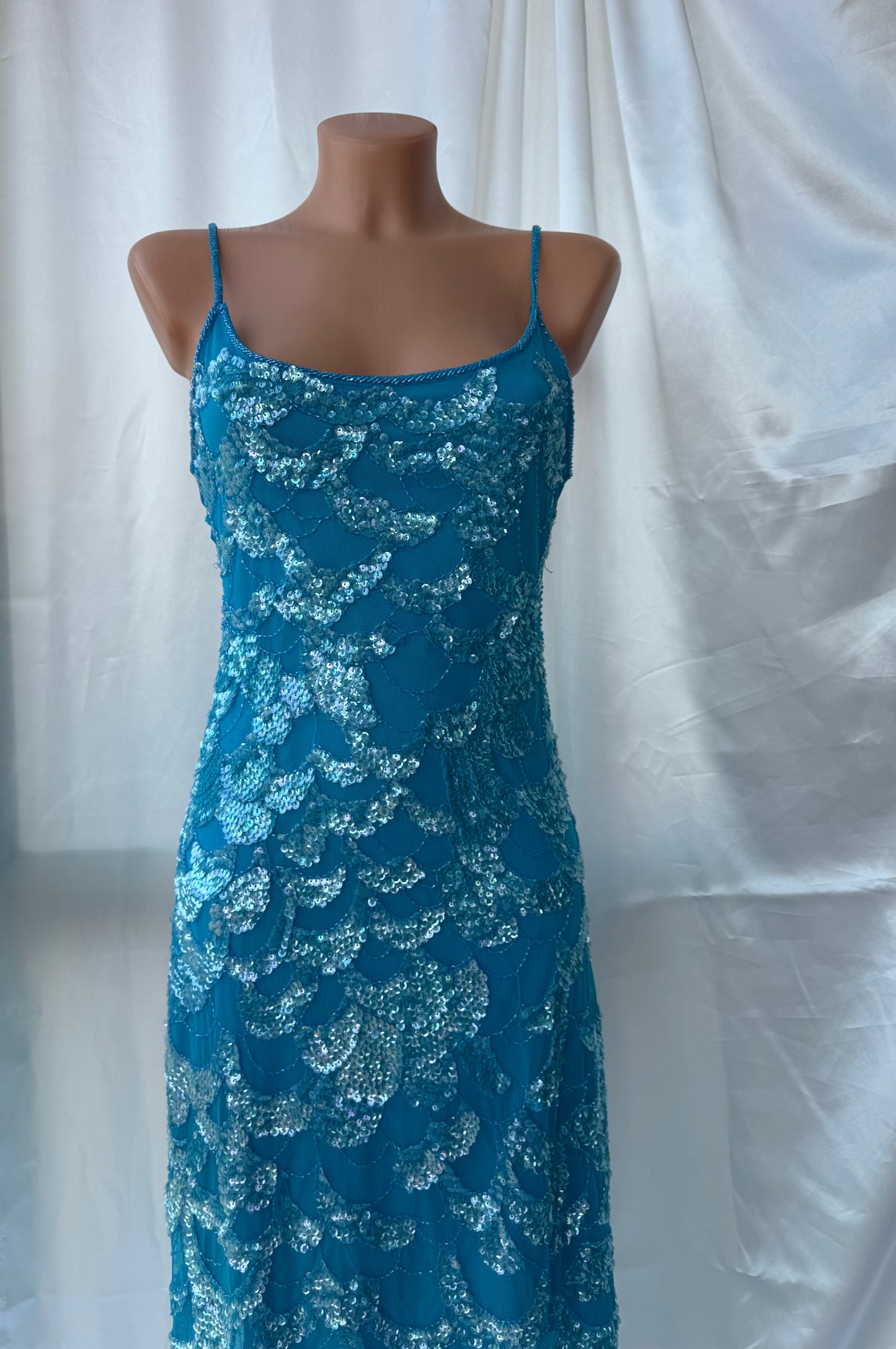 Absolutely Beautiful Sequin Light Blue Vintage Dress