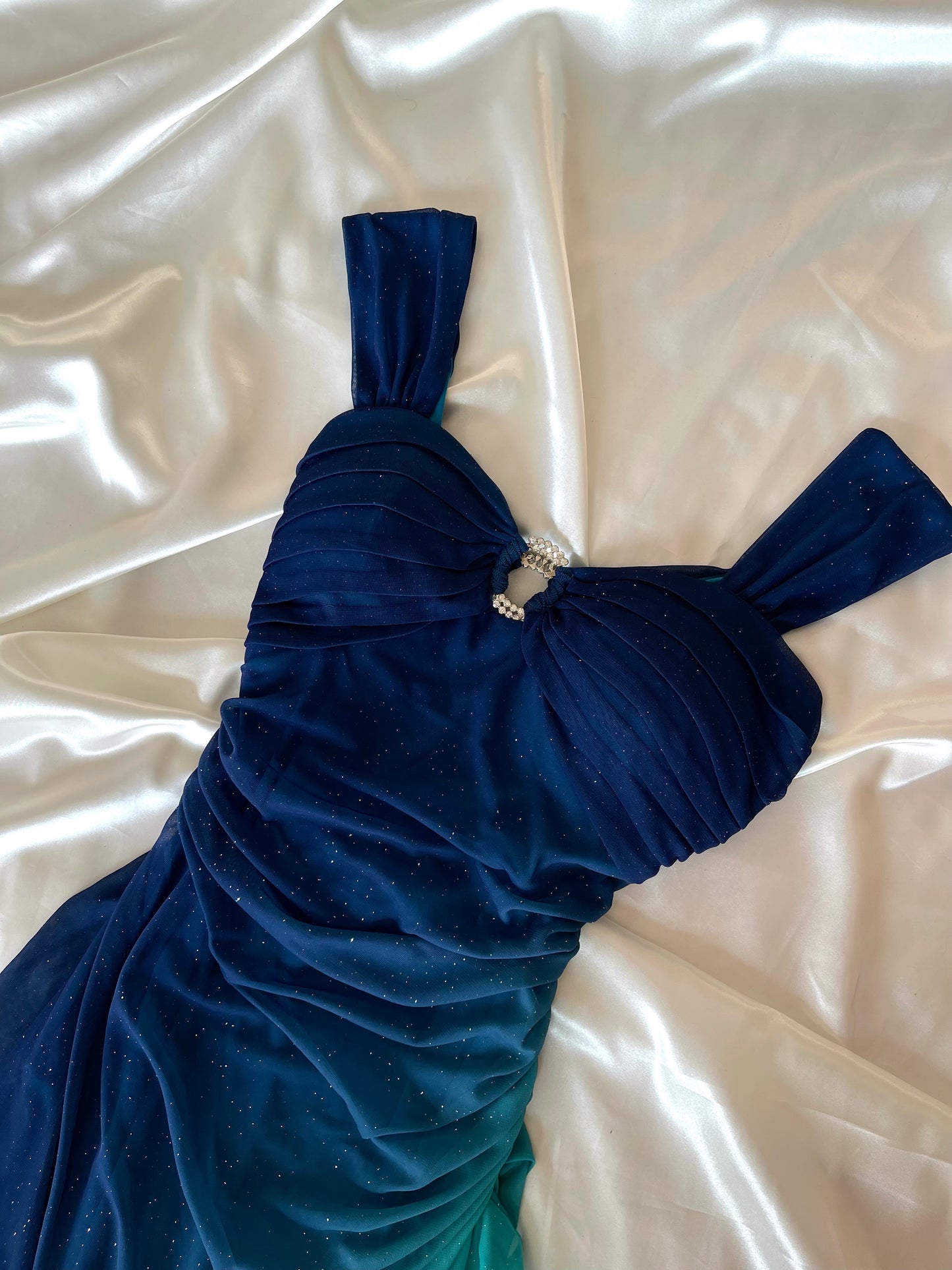 Sparkly Ombre Blue & Turquoise Vintage Dress