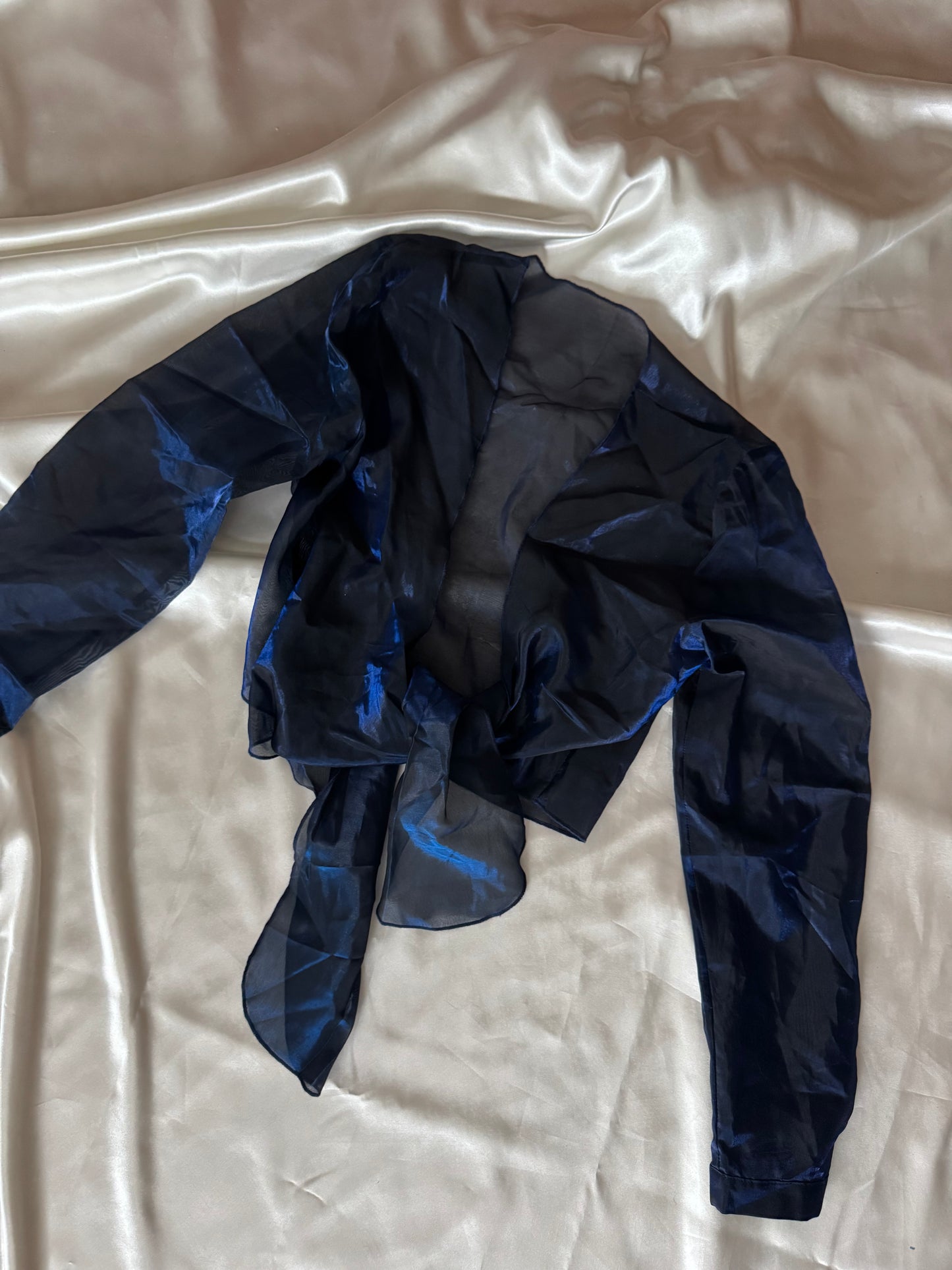 Dark Blue Vampy Long Vintage Satin Gown