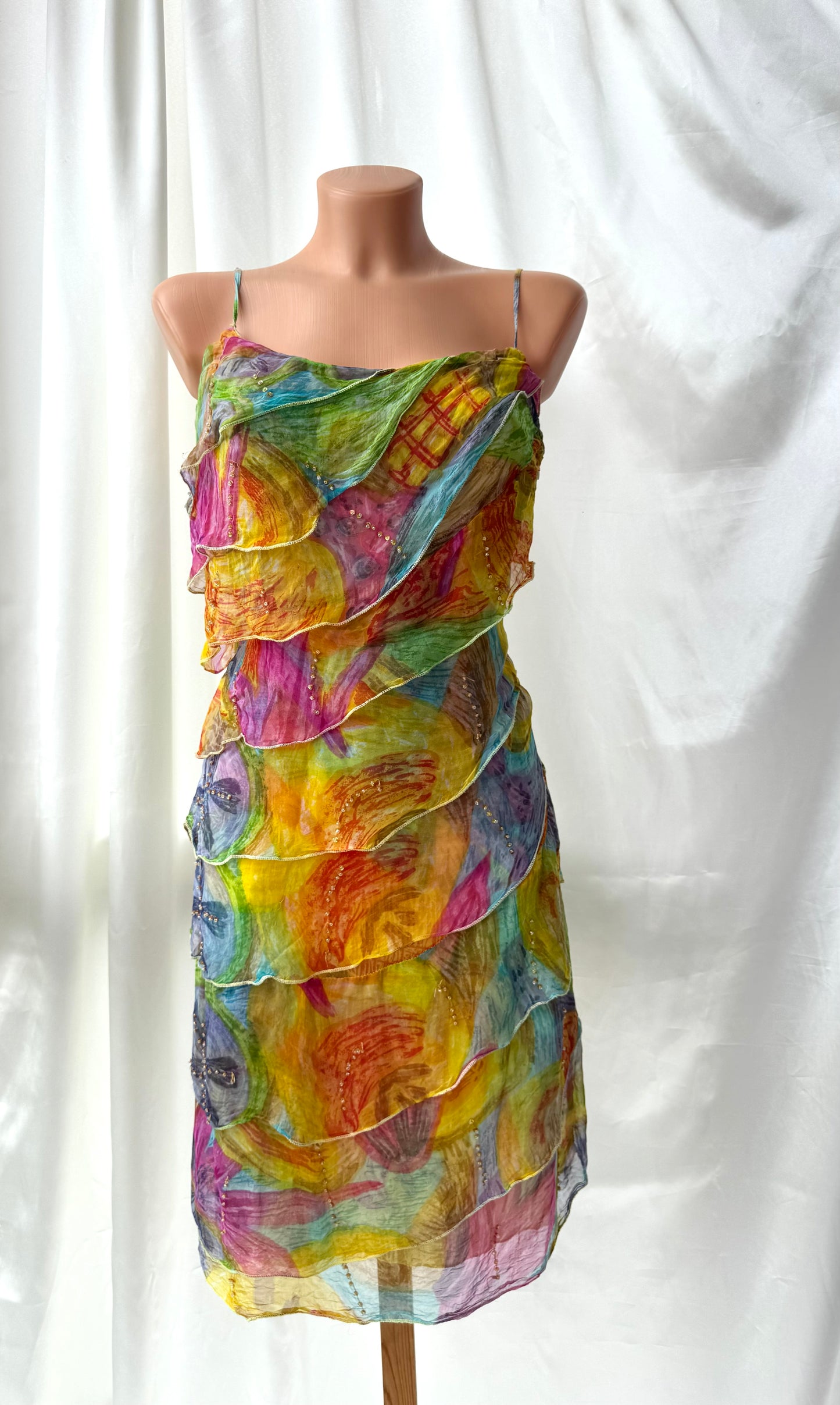 Colorful Floral Mini Rene Derhy Vintage dress