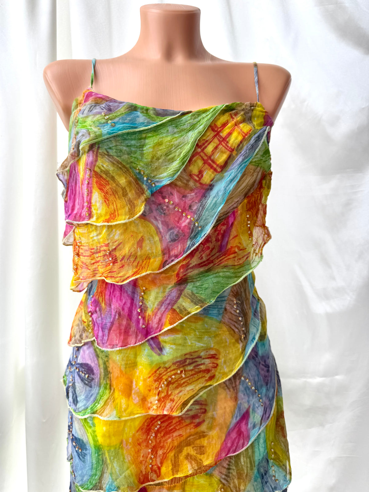 Colorful Floral Mini Rene Derhy Vintage dress