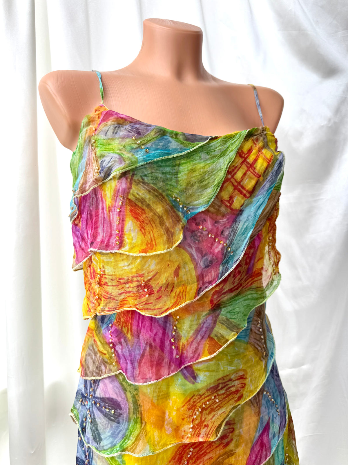 Colorful Floral Mini Rene Derhy Vintage dress