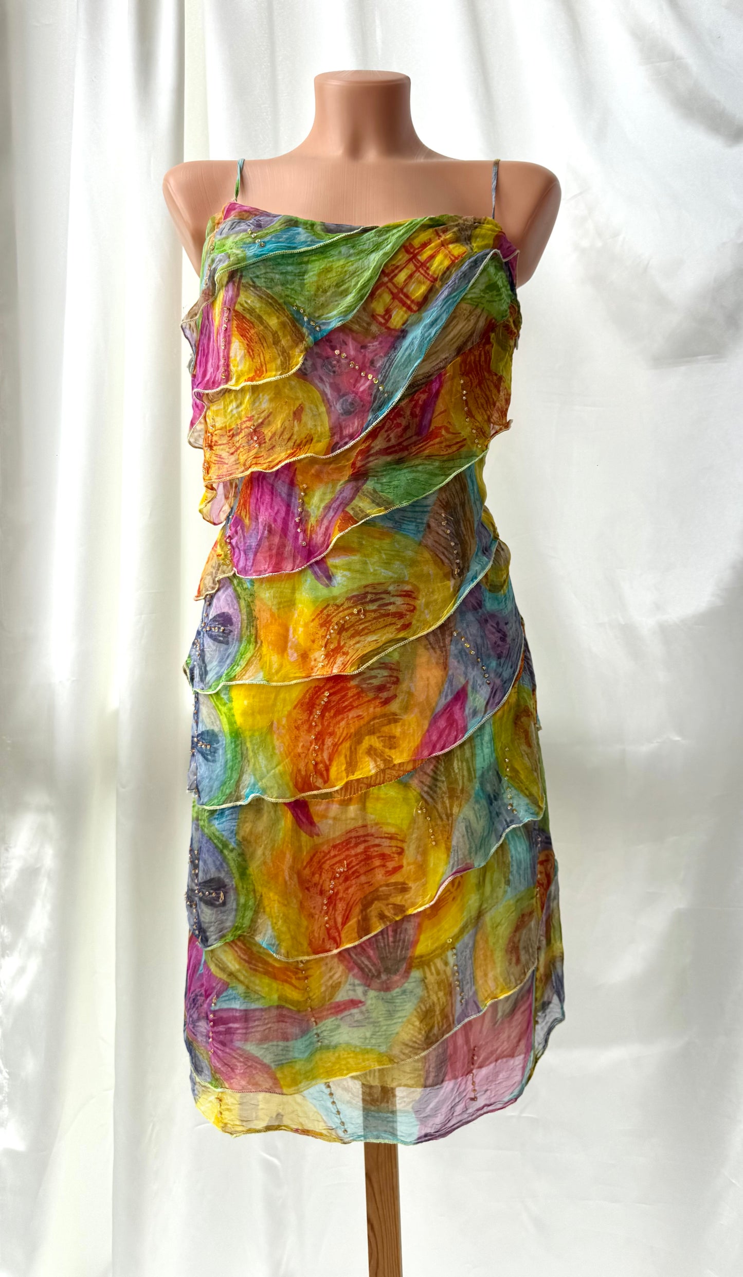 Colorful Floral Mini Rene Derhy Vintage dress