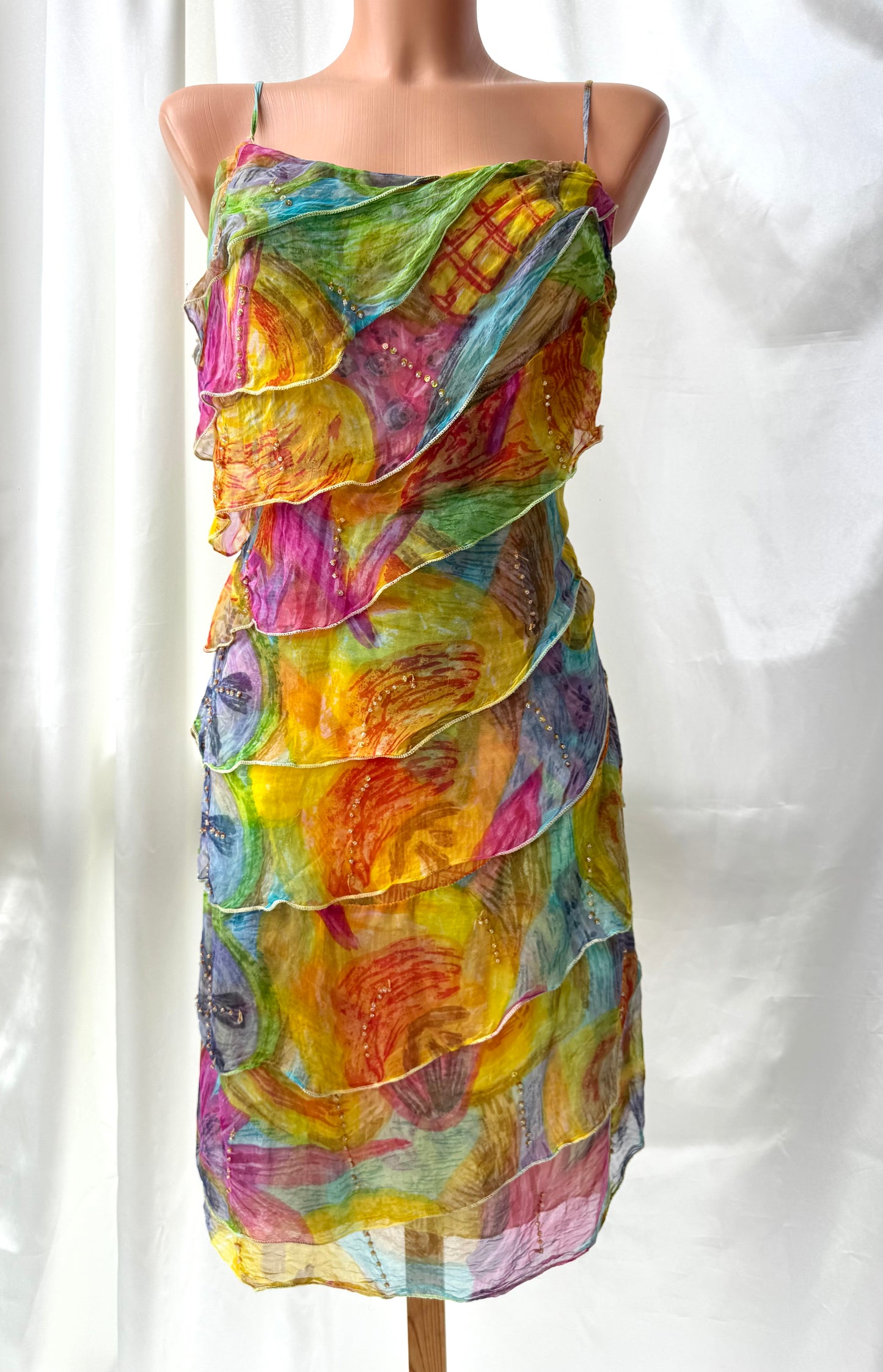 Colorful Floral Mini Rene Derhy Vintage dress