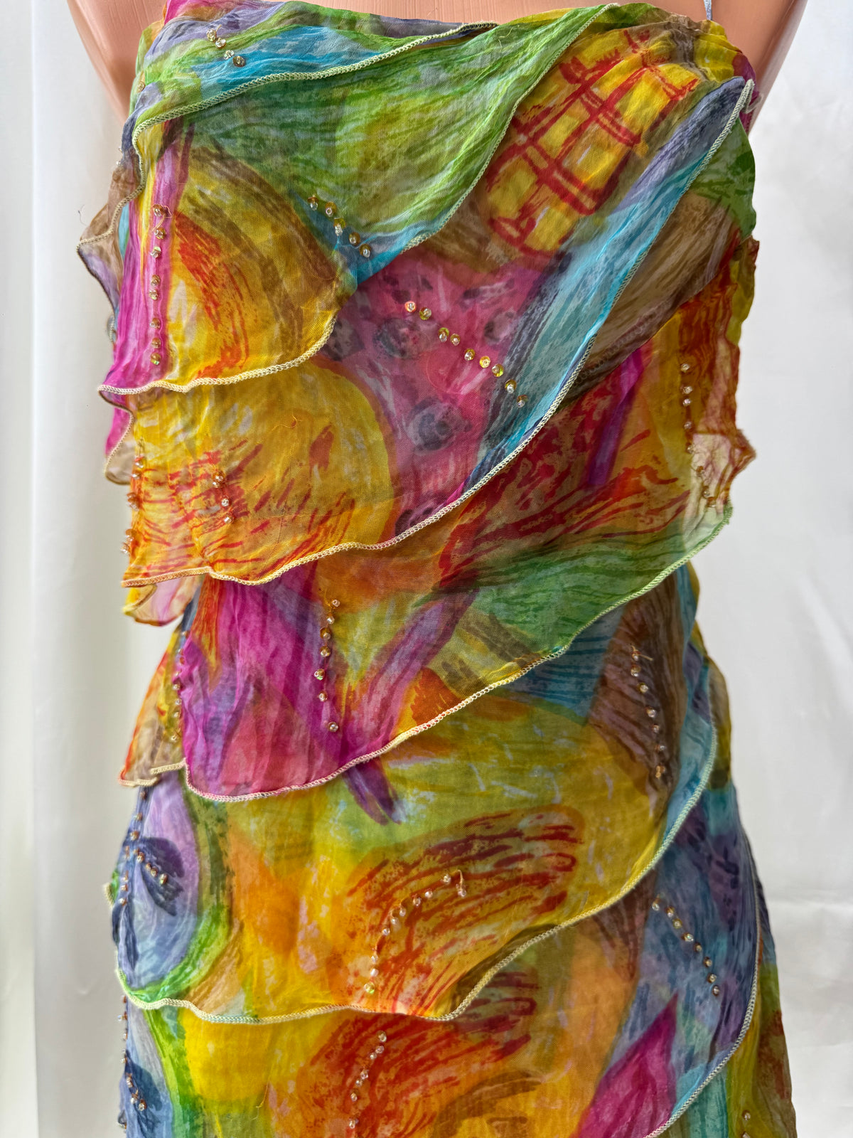 Colorful Floral Mini Rene Derhy Vintage dress