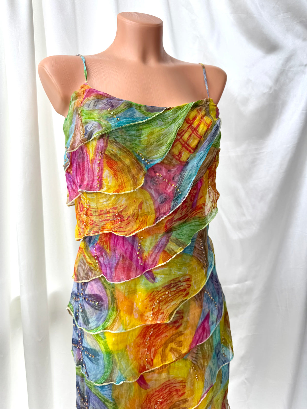 Colorful Floral Mini Rene Derhy Vintage dress
